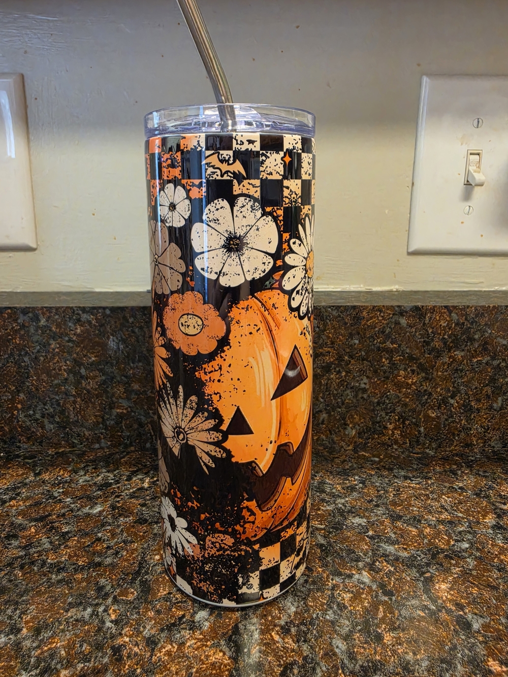 Pumpkin Floral Tumbler